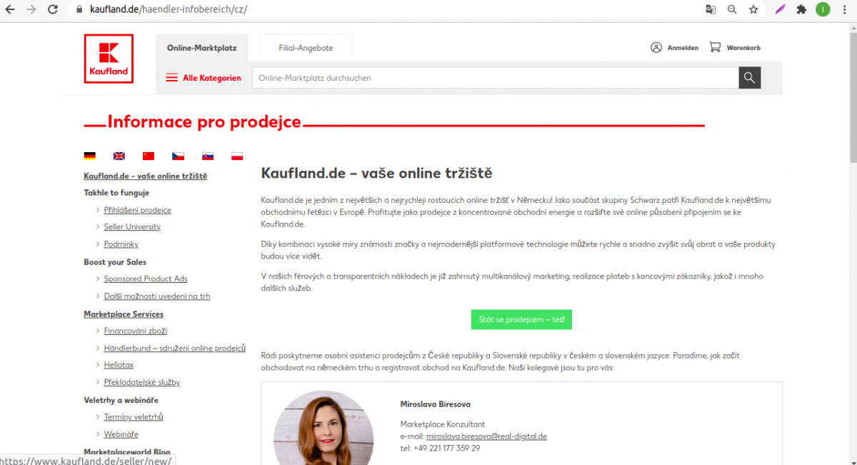 Registrace nového e-shopu