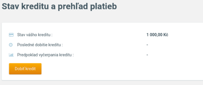 Stav kreditu a prehľad platieb